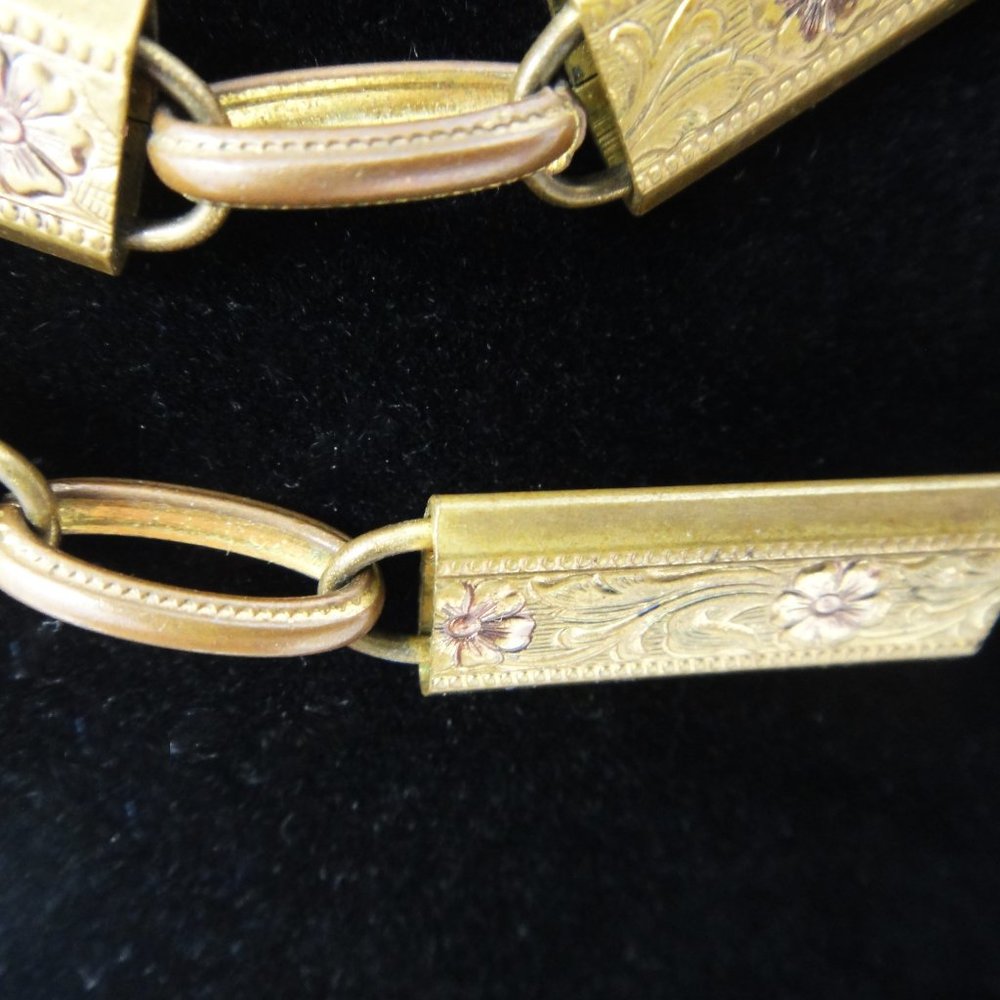 Victorian Book Chain Necklace Choker Brass Gold - Picture 7 of 10